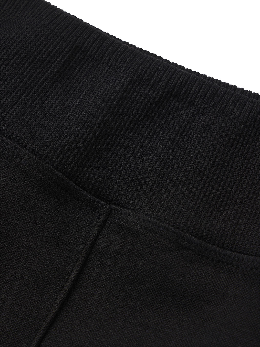 Close-up of the high-quality fabric and stretch waistband of PB5star's women's black Compression Shorts, emphasizing the durable construction and comfort for optimal pickleball performance.
