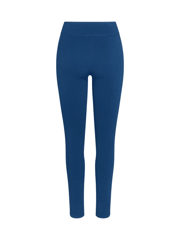 Women's 7/8 Seamless Compression Leggings back view  in Astral Blue