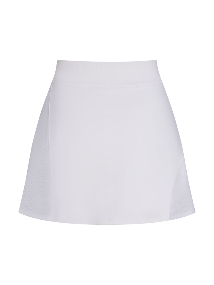 Mesh Panel Pickleball Skirt back view in White.