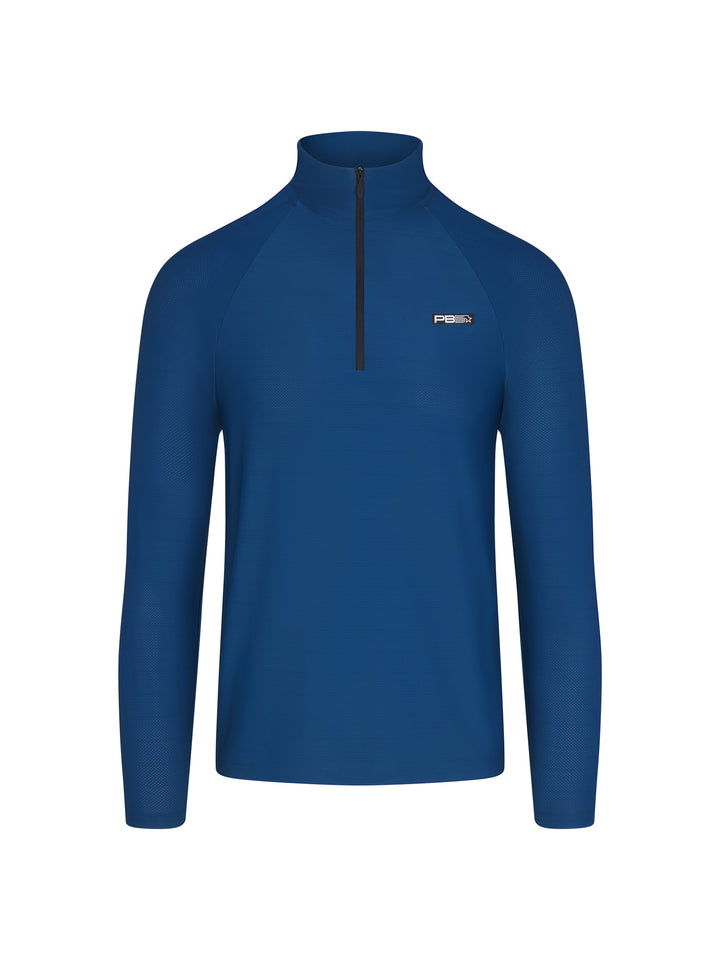 Men's astral blue Long Sleeve Layering Tee made from quick-dry moisture-wicking fabric, designed for comfort and performance.