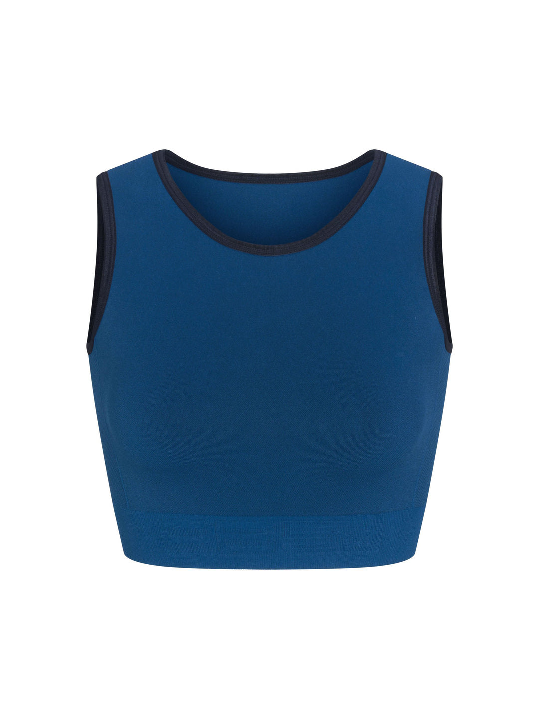 Compression Knit Sports Bra front view in Astral Blue