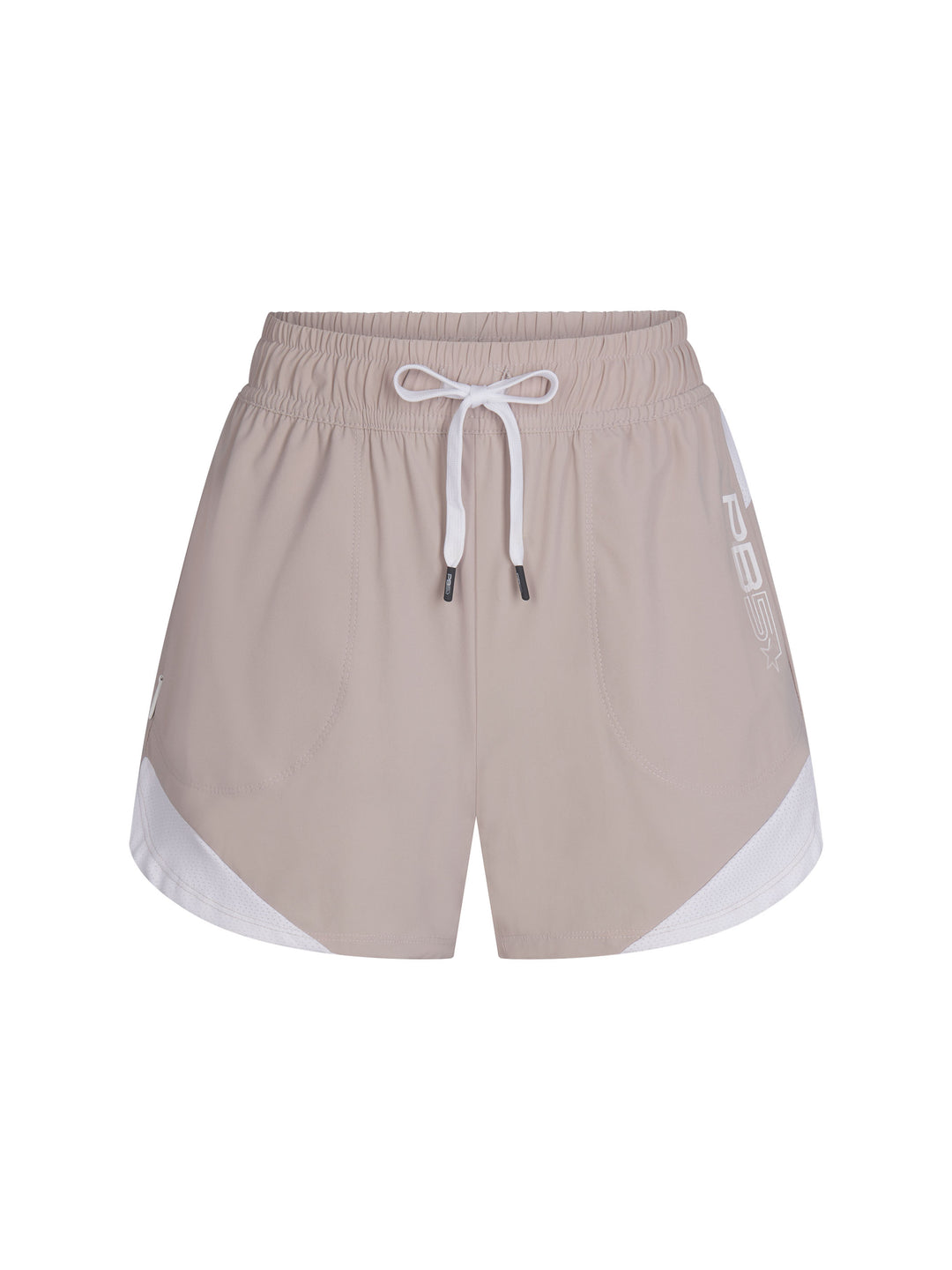 Women's Vented Court Short front view in Clay and White. Logo on left side seam.